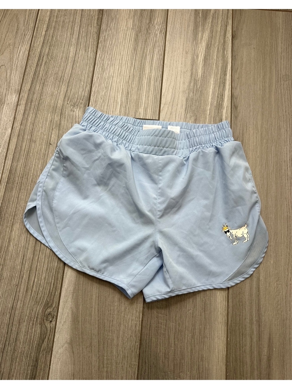 Goat Light Blue Athletic Shorts with Logo
